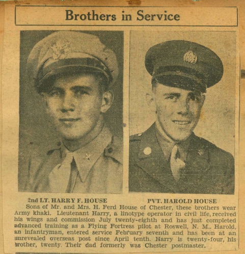 Brothers in Service: 2nd Lt. Harry F. House & Pvt. Harold House. 1944 chs-009730